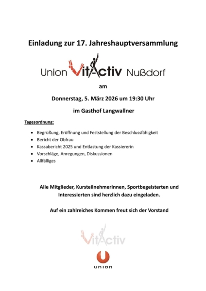 Einladung Jahreshauptversammlung Einladung Jahreshauptversammlung